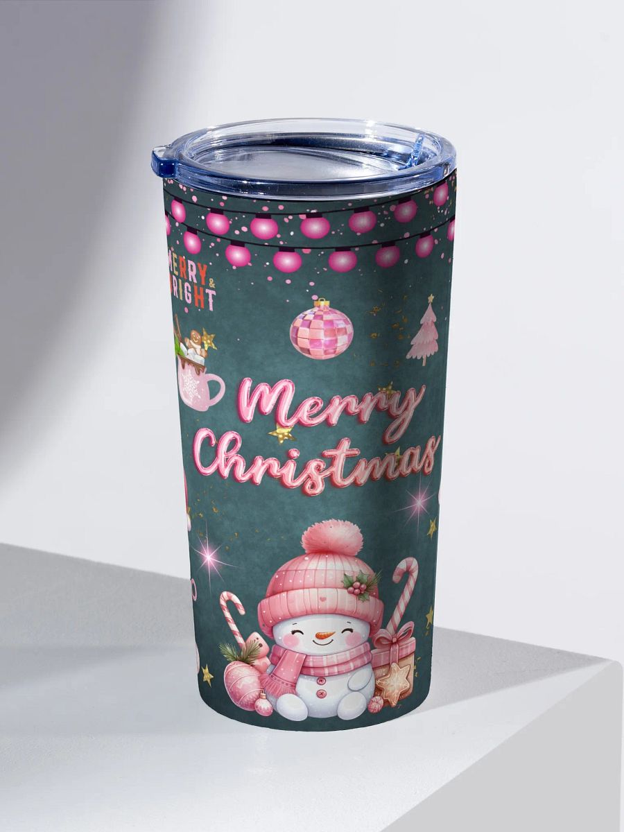 Pink Christmas Cheer 20oz Stainless Steel Tumbler product image (2)