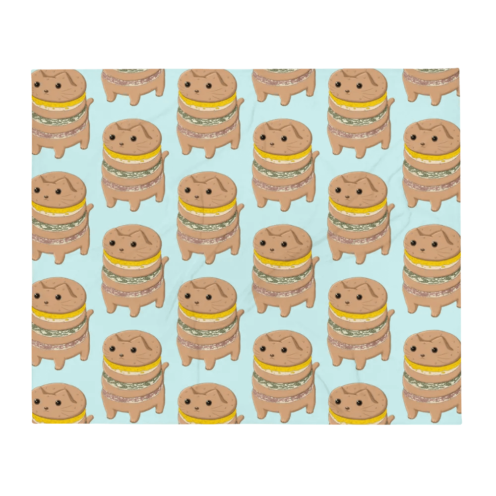 Samsaek (Tri-coloured) Catburger Throw Blanket product image (2)