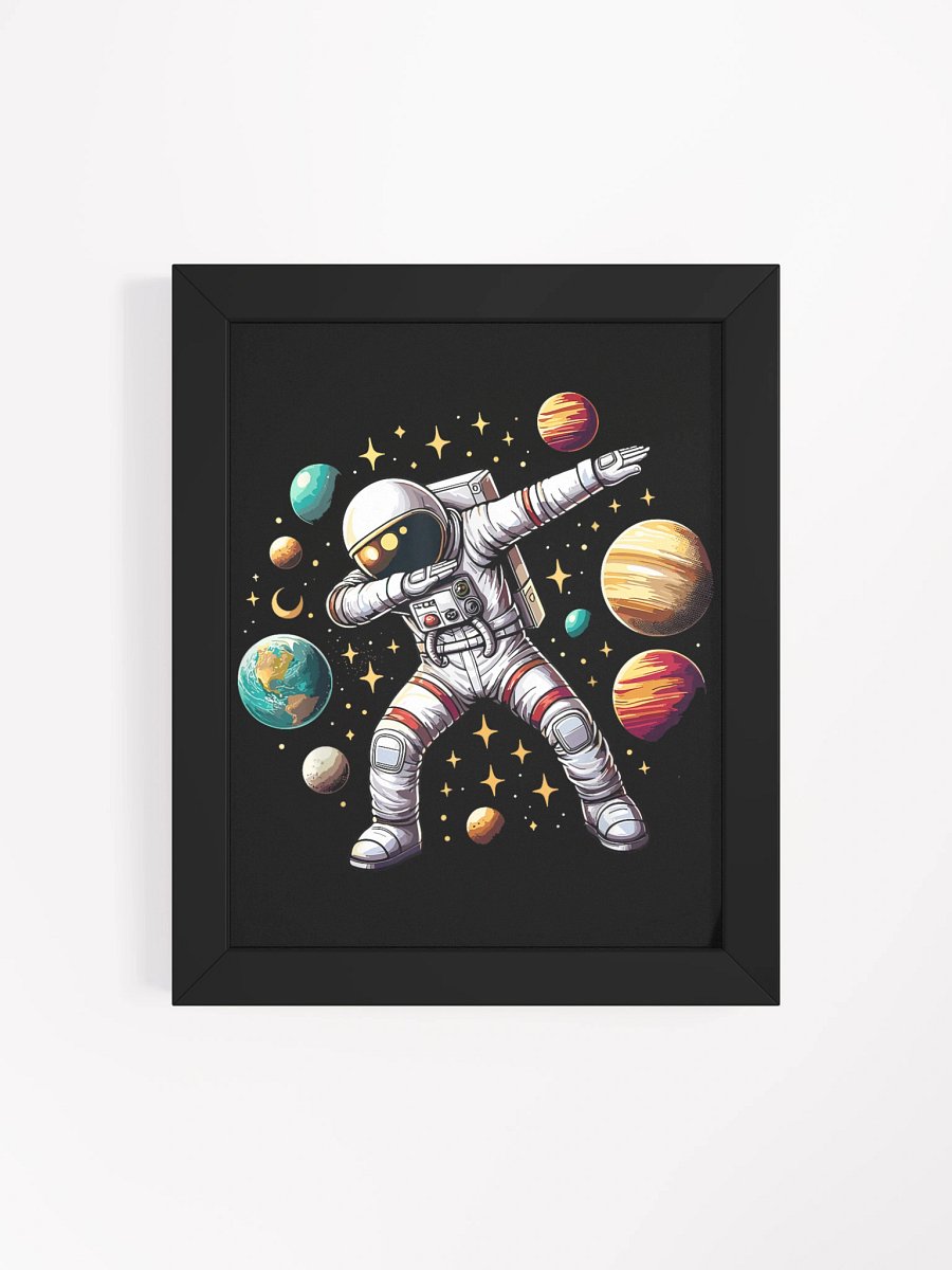 Astronaut Dabbing in Space Cosmic Galaxy Adventure Space Framed Poster Wall Art product image (4)