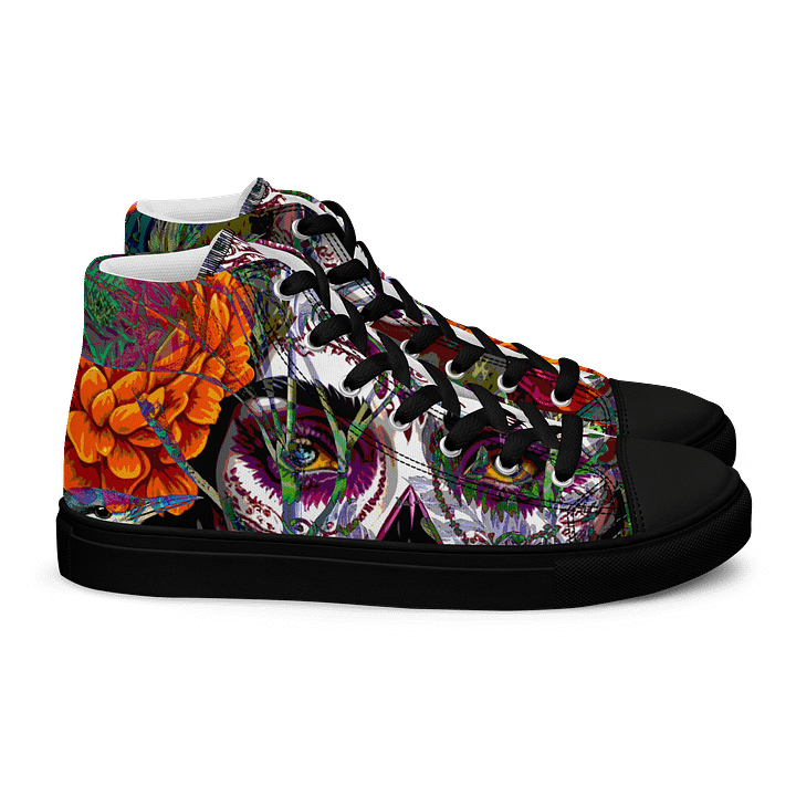 Sugar Skull Men's High Top Canvas Shoes product image (2)