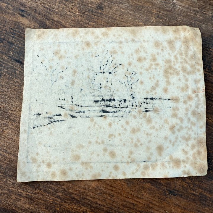 🎎 Vintage Japanese Washed-Washi Winter Farmhouse Print – Japan Antique Roadshow product image (2)
