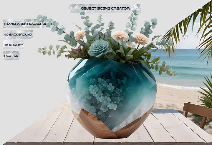 Coastal Luxe spa decor – vase png product image (2)