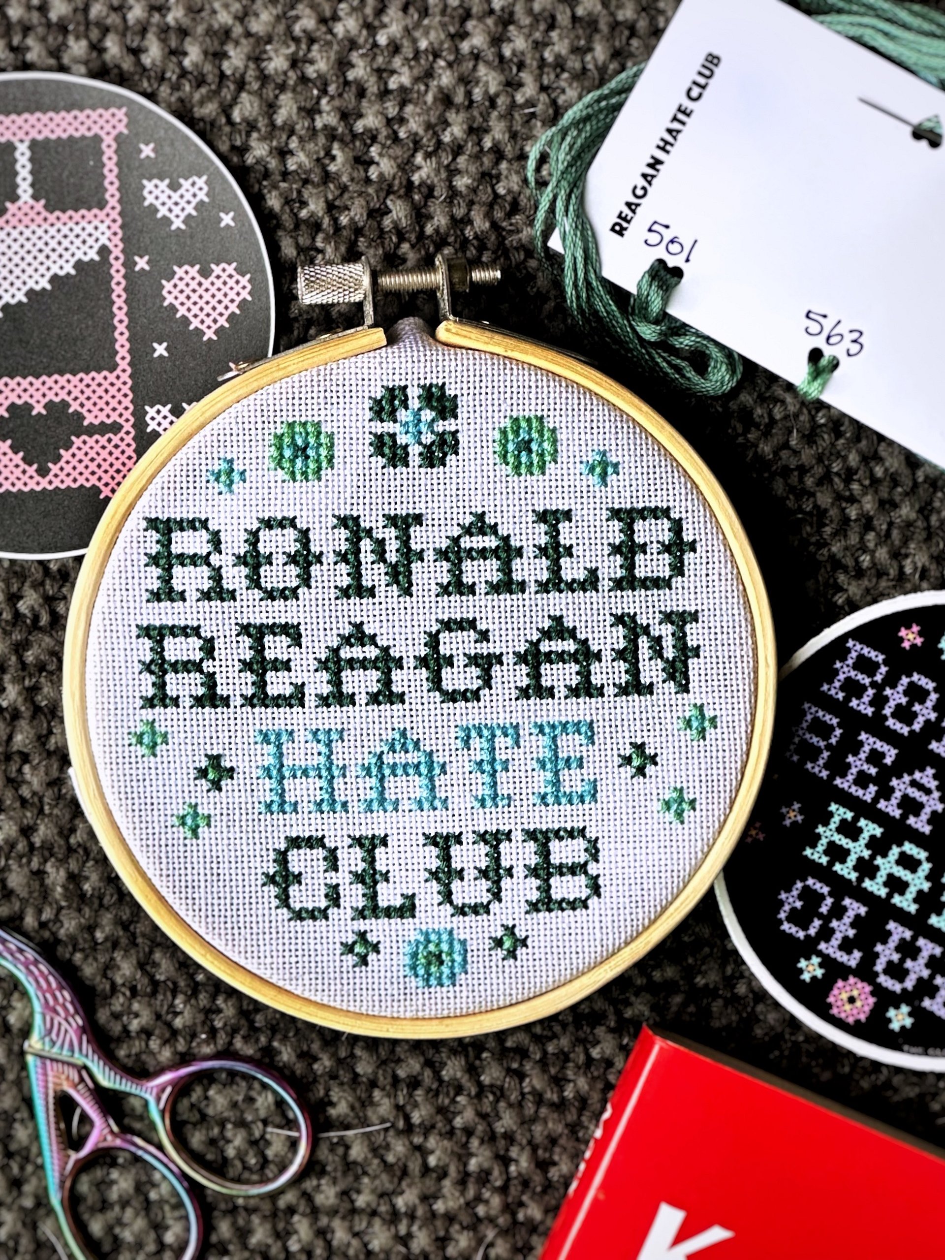 Reagan Hate Club - Cross Stitch Kit product image (1)