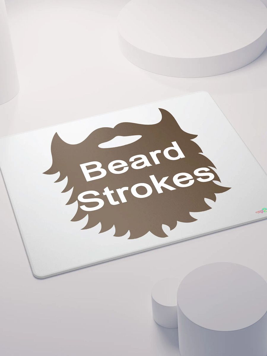 Brown Beard Strokes Gaming Mouse Pad (White) product image (4)
