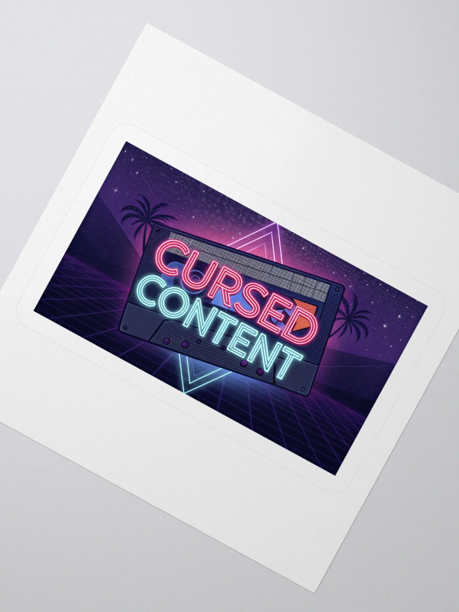 Cursed Content Retro Horror Cassette Sticker: Variant #1 product image (2)