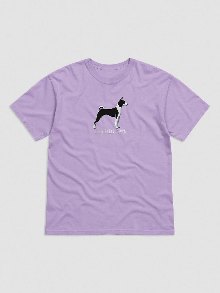 Zero Barks Given T-Shirt(Embroidered) of a Basenji(Black & White) product image (41)