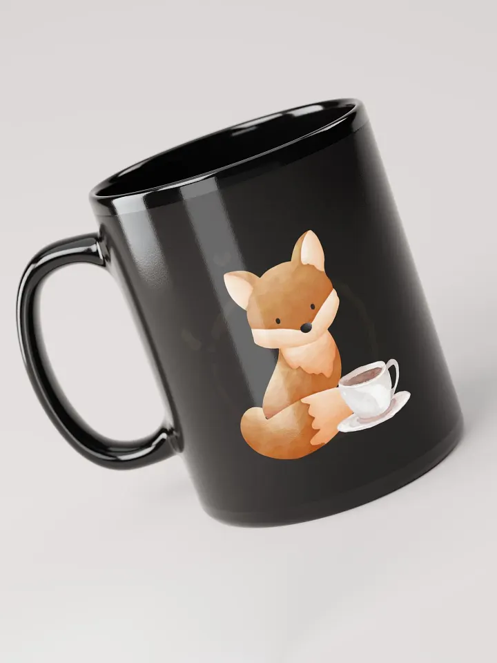 Coffee with Peach | Black Glossy Mug product image (1)