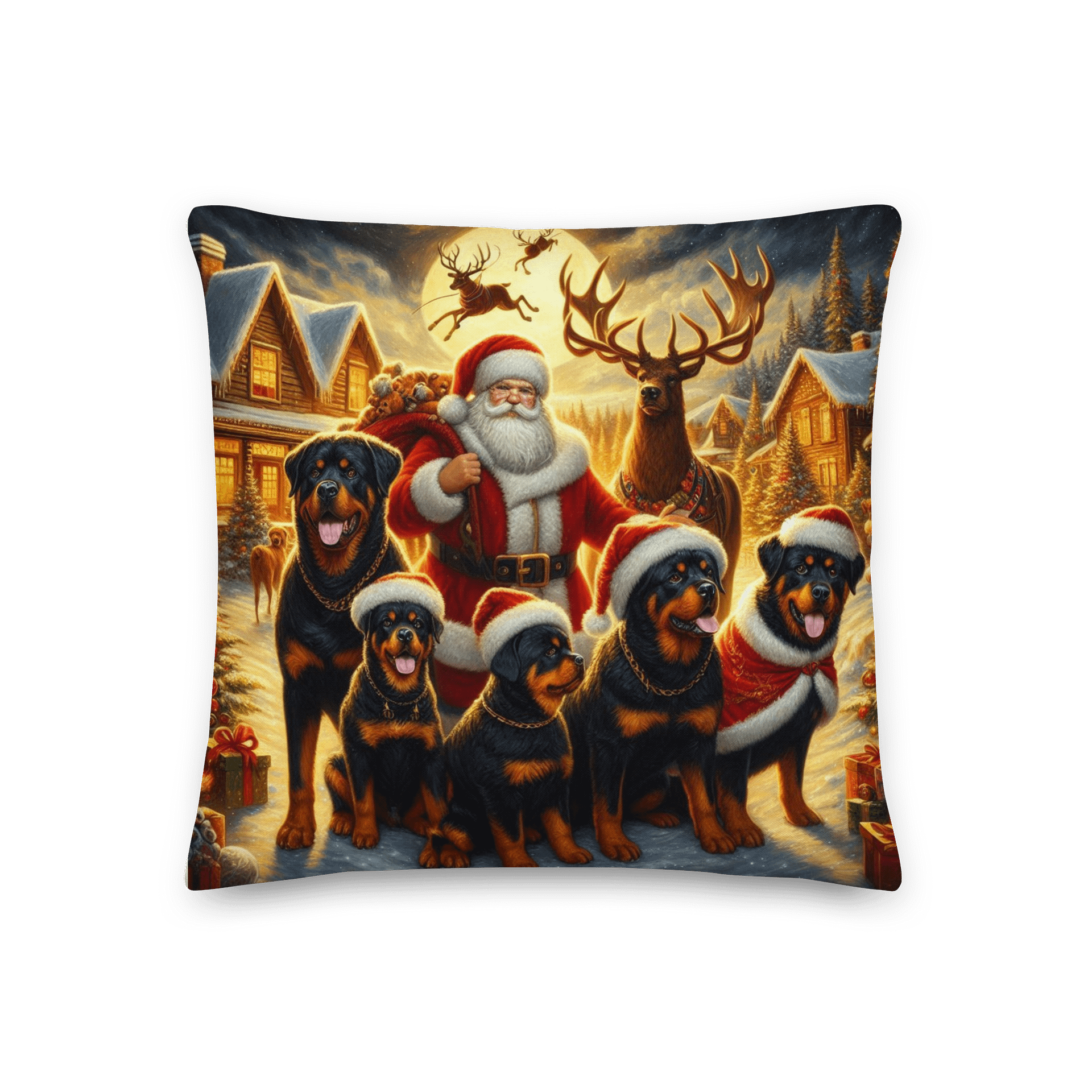 Rottweiler Santa Paws Festive Pillow product image (3)