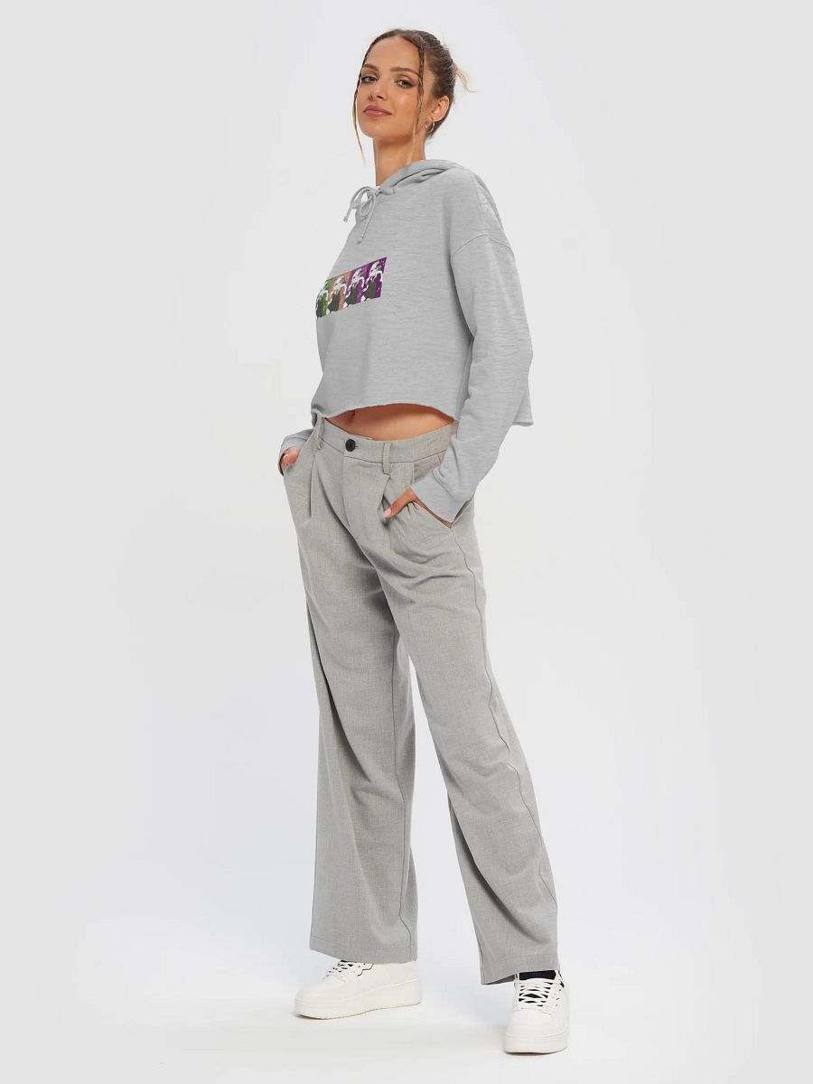 Northern Saw-whet Owl Lightweight Crop Hoodie (Light Colours) product image (17)