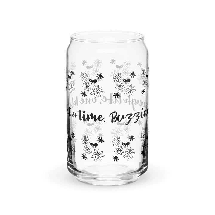 Buzzing Through Life Can Glass – Bee & Floral Aesthetic 16oz Drinkware product image (1)