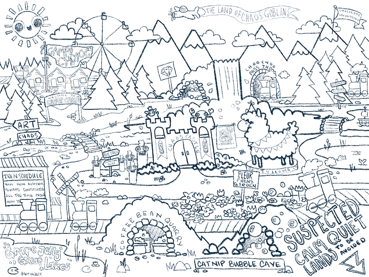 The Land of Chaos Goblins Colouring Page product image (1)