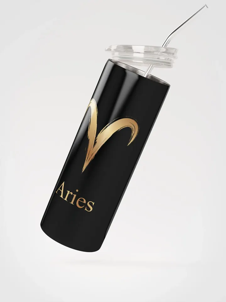 Radiate Aries Zodiac Vibes with our Golden Sign Stainless Steel Tumbler! product image (2)