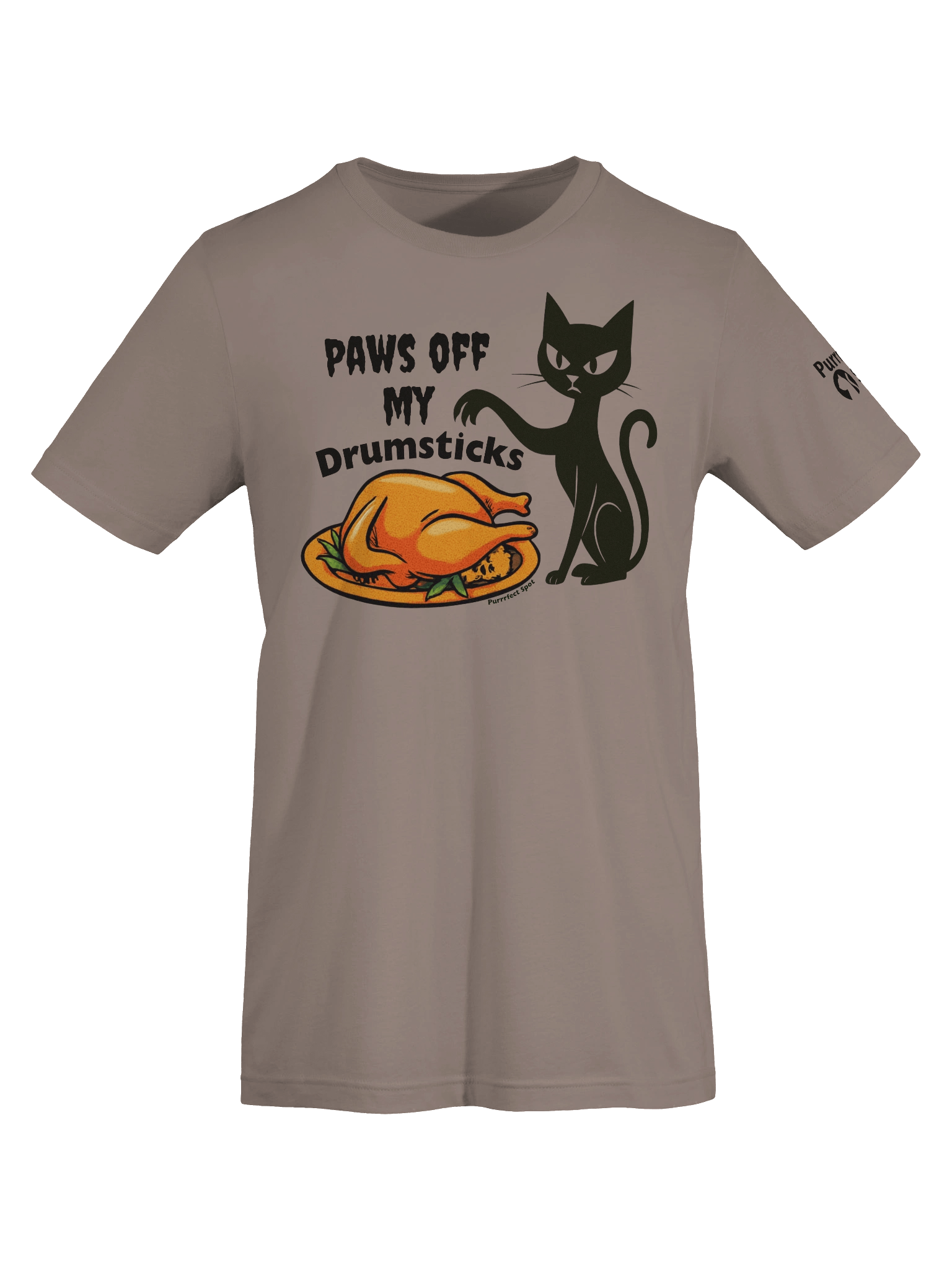Paws off my Drumsticks Thanksgiving Cat T-Shirt product image (3)
