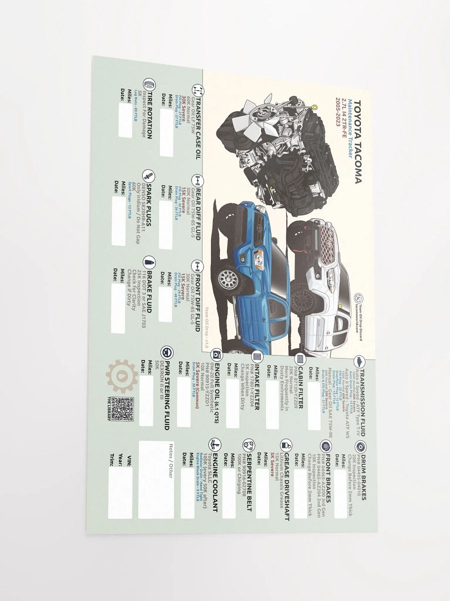 2TR-FE 2.7L I4 MAINTENANCE TRACKER V1.0 product image (3)