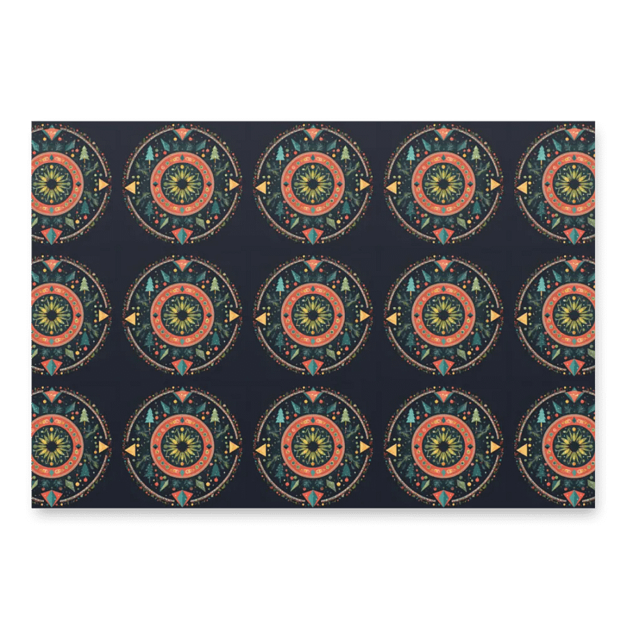 Circular and Triangle Christmas Tree Art wrapping paper product image (1)