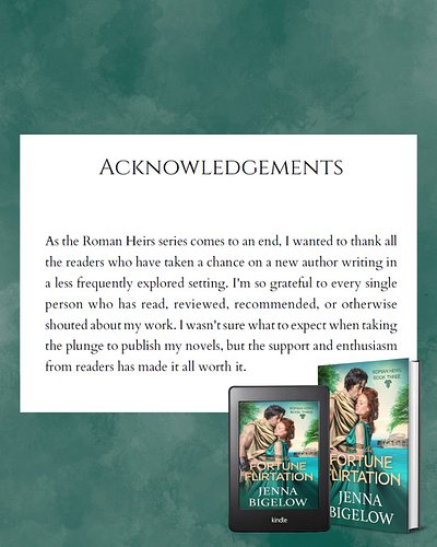 Wanted to take a minute to share a screenshot of the beginning of my acknowledgments from The Fortune Flirtation. Thank you s...