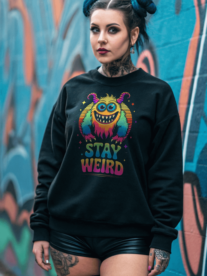 Colorful Monster 'Stay Weird' Crewneck Sweatshirt product image (1)