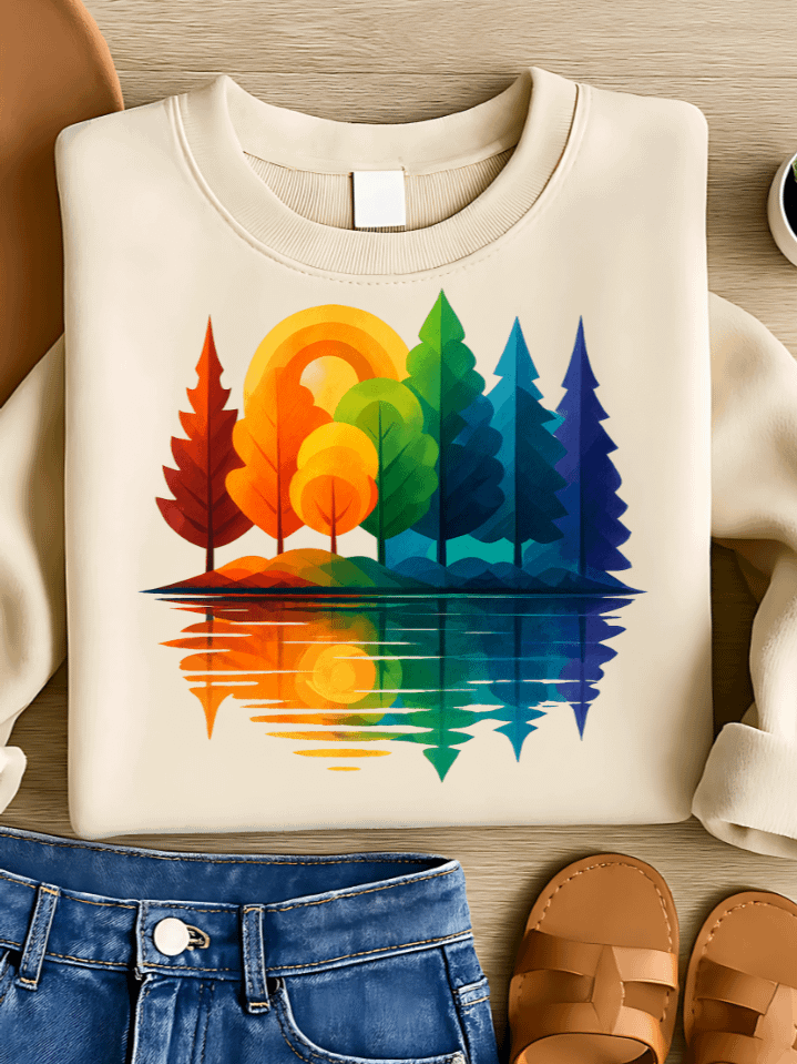 Colorful Tree Forest Autumn Sublimation PNG – Vibrant Fall Forest Clipart for T-Shirts – Warm & Cozy Seasonal Design – 300 DPI Instant Digital Download product image (1)