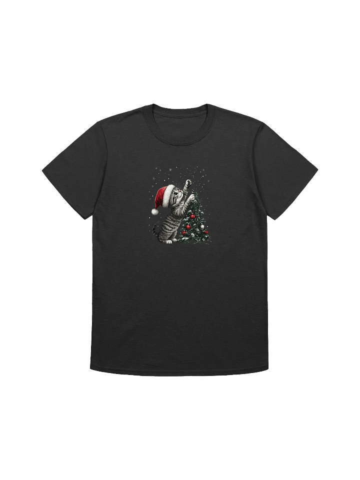 Cute Christmas Kitten Decorating Tree Unisex T-Shirt product image (4)