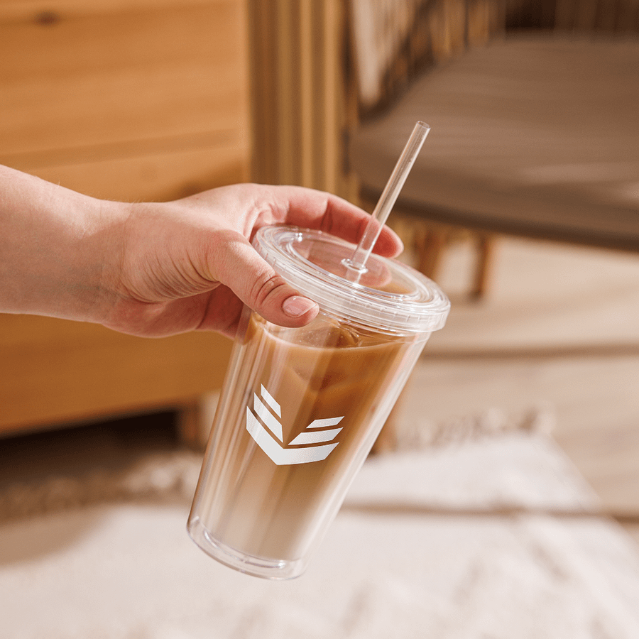 Double Wall Clear Plastic Tumbler - White product image (12)