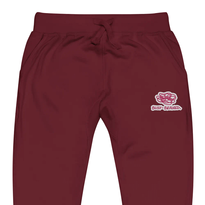 BUSY-BRAINED (pink bubble design) embroidered fleece joggers product image (7)