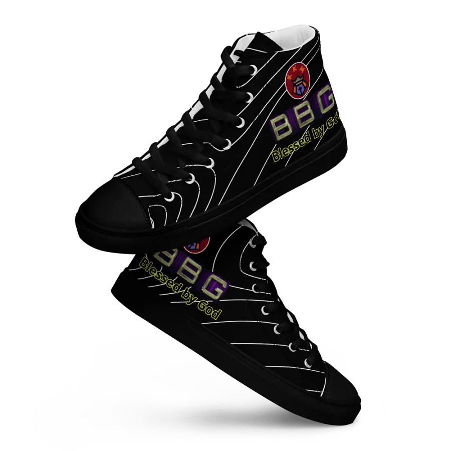 BBG Black Pinstripe High Tops - Black Soles product image (8)