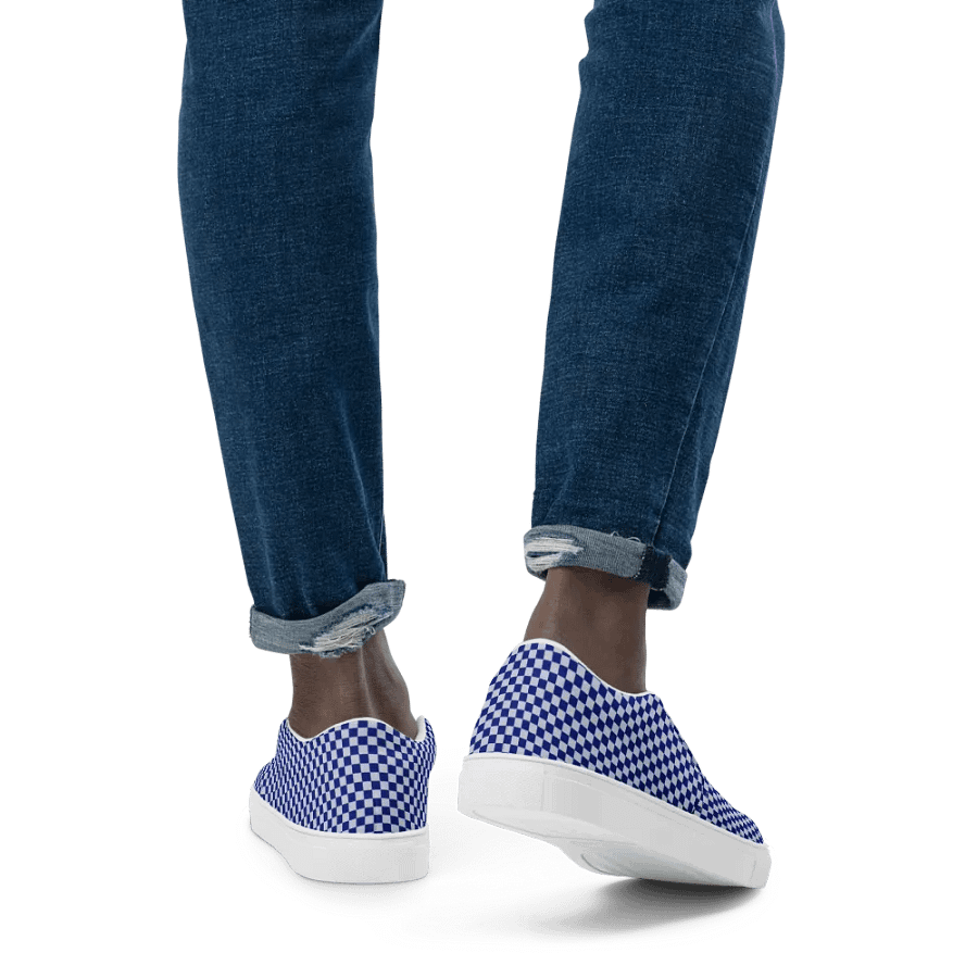CONTRAST™ Elegant Blue Checkered Slip-On Men Shoes n. 28 product image (6)