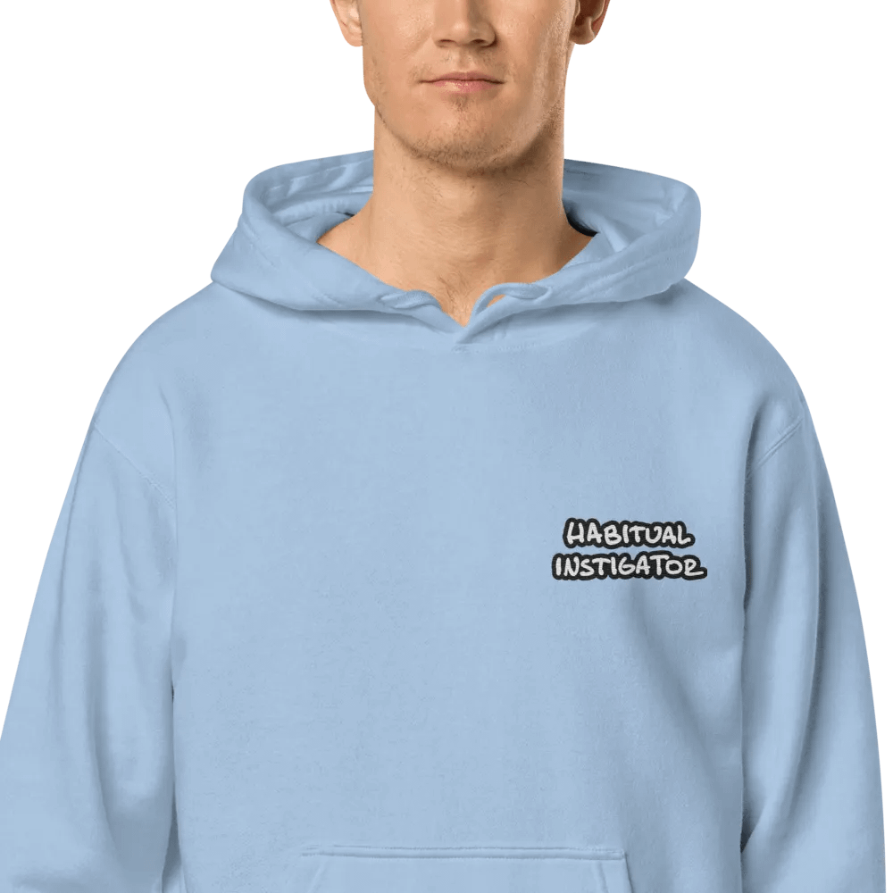 Habitual Instigator (L.C. bubble design 2) embroidered pigment hoodie product image (1)