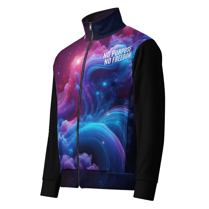 Cosmic Freedom Swirl Unisex Track Jacket | AI Design no purpose no freedom product image (1)