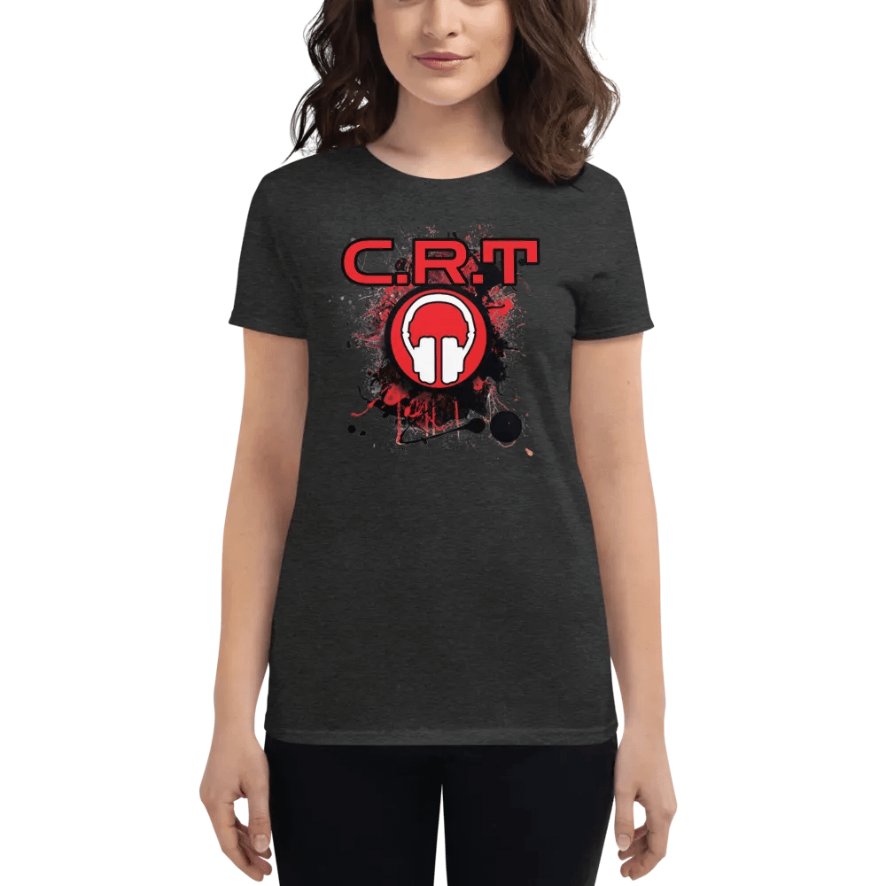 Women's CRT Paint Splatter Front | Red Tribe Back Print Gildan Middleweight T-Shirt product image (1)