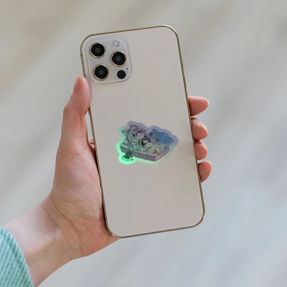 Chill Wolfgirl Summer Holographic Sticker Sheet product image (6)