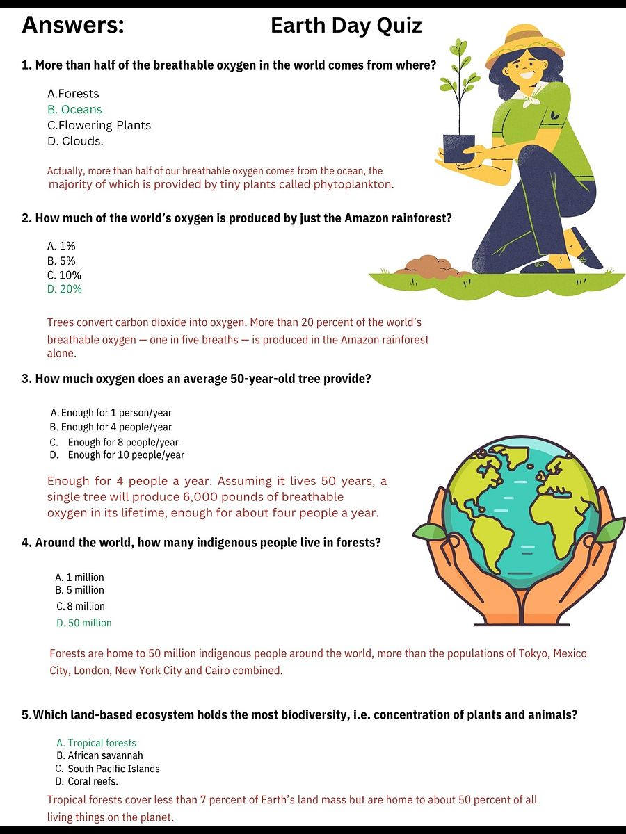 Earth Day Quiz with Answers product image (3)