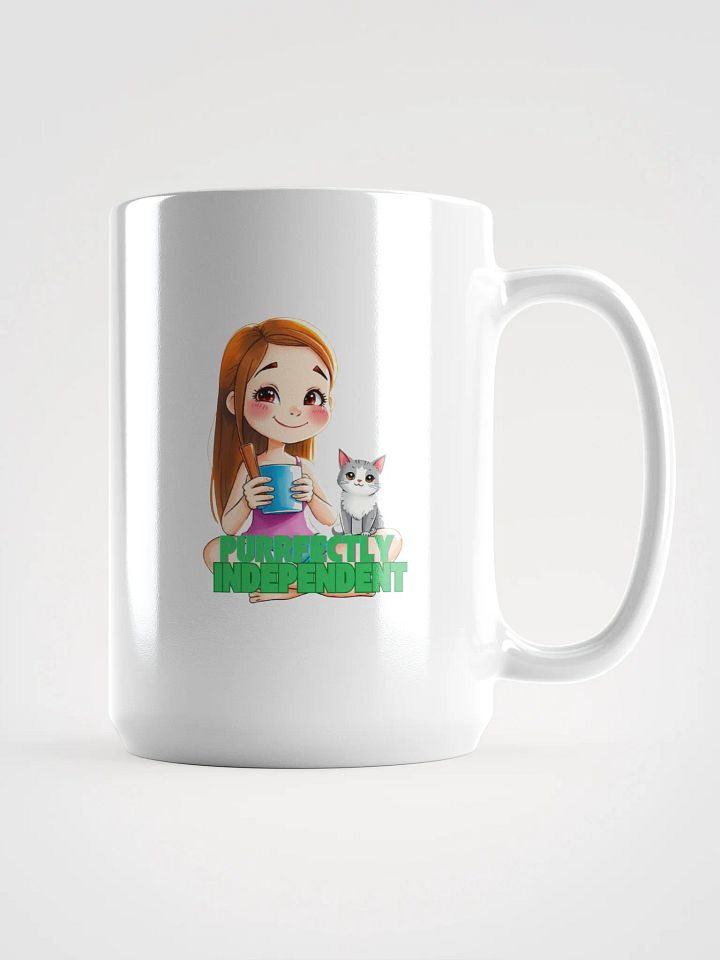 Purrfectly Independent White Glossy Mug product image (1)