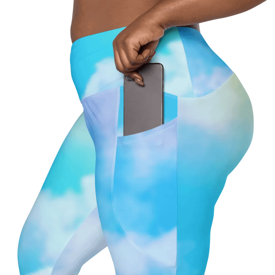 Blur cloud rainbow Design Leggings with Pocket - V6 product image (12)