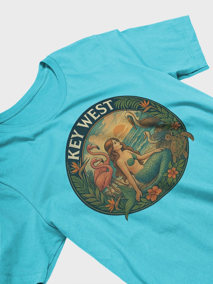 Key West Tropical T-Shirt Ultra Soft Tee with Mermaid, Birds, and Turtle product image (49)