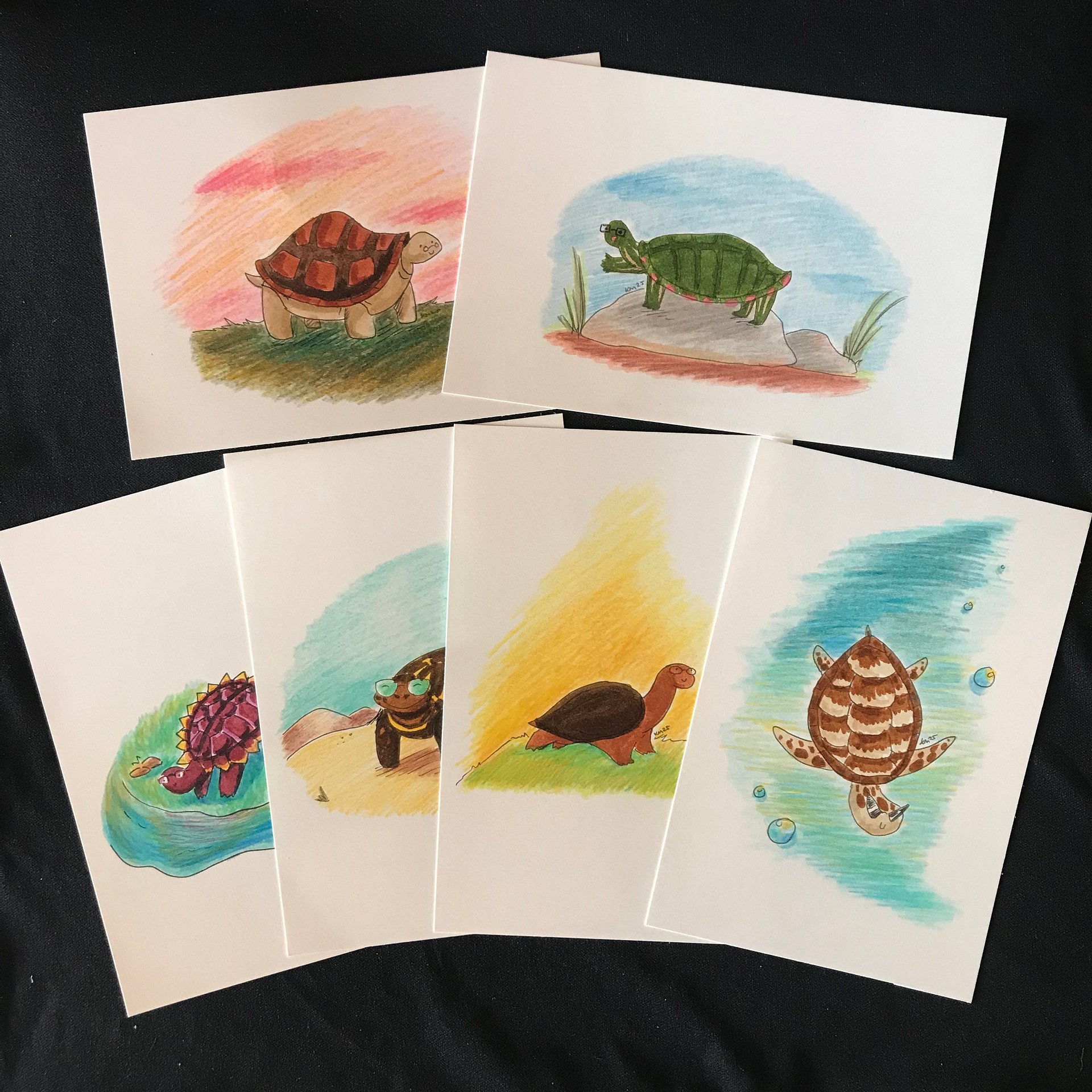 Turtles with Glasses Original Marker Illustrations product image (1)
