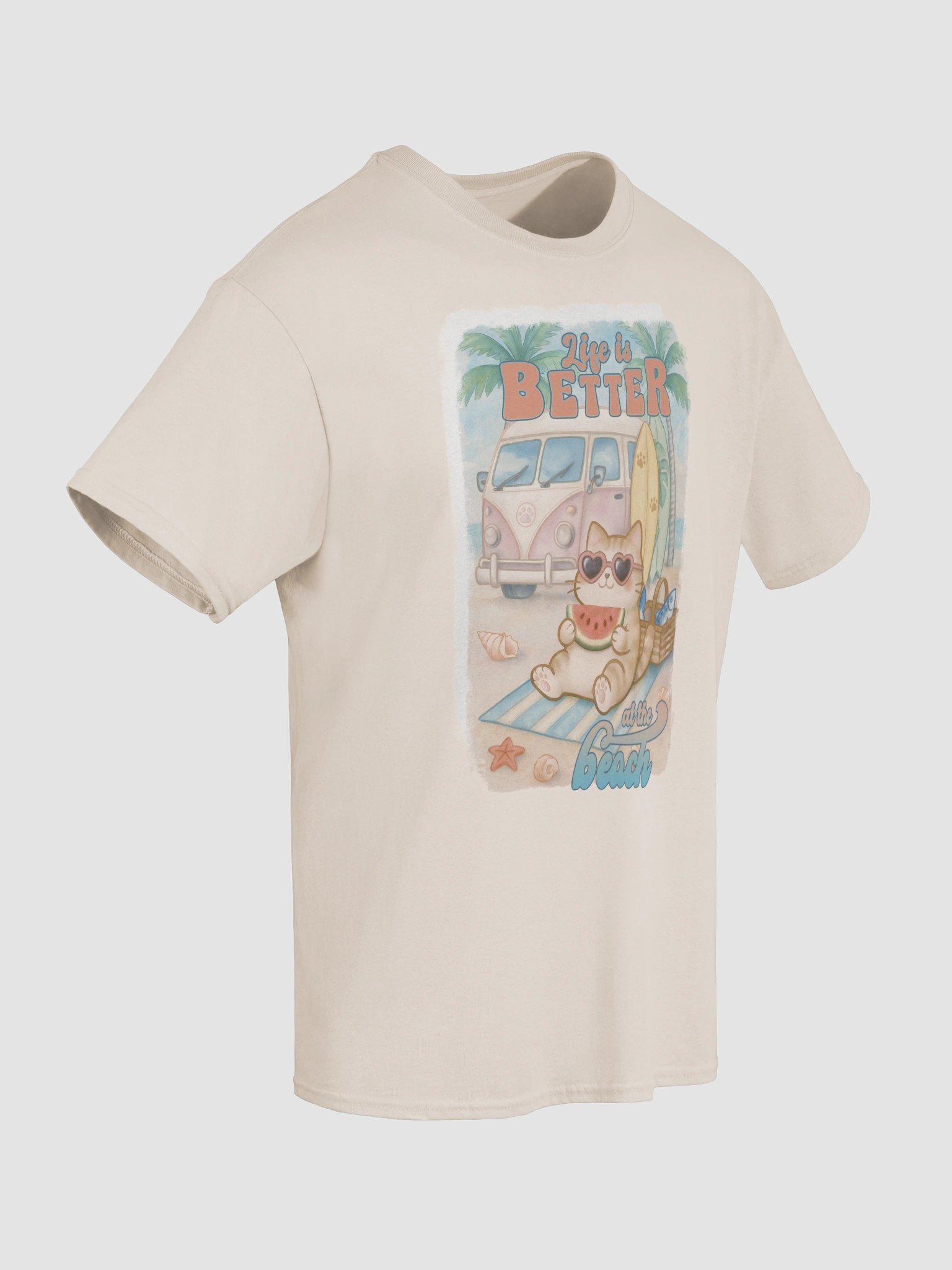 Summer Surf Cat -Unisex Tee Heavyweight product image (8)