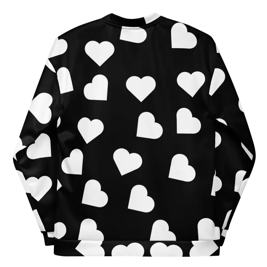 Love Pattern Black and White Unisex Bomber Jacket product image (11)