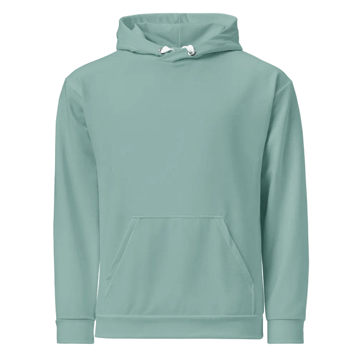Plain Light Teal Green Soft Summer Unisex Recycled Polyester Heavyweight Premium Hoodie by Treasure Pie product image (1)