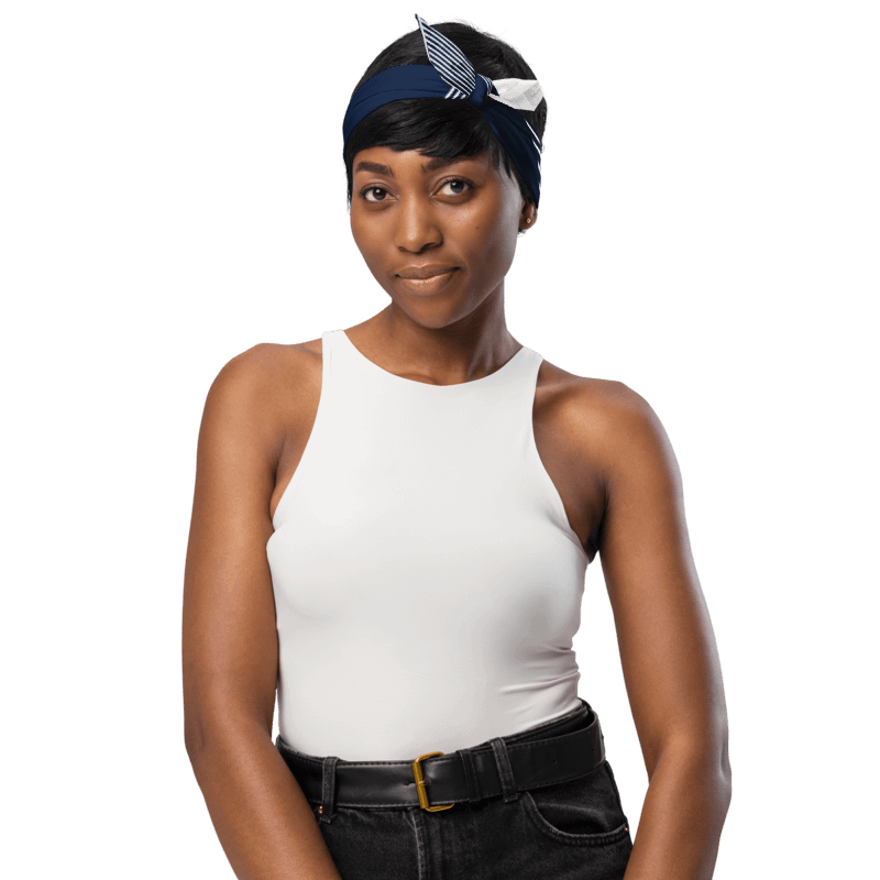 Geometric Navy Blue Bliss Bandana product image (5)
