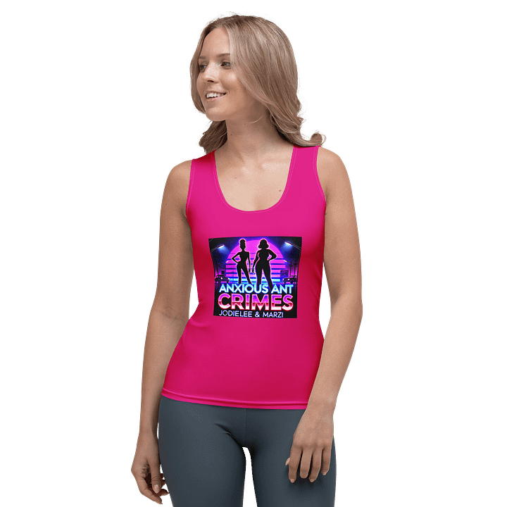NEON NIGHTS SYNTHWAVE COUSIN TANK PINK product image (1)