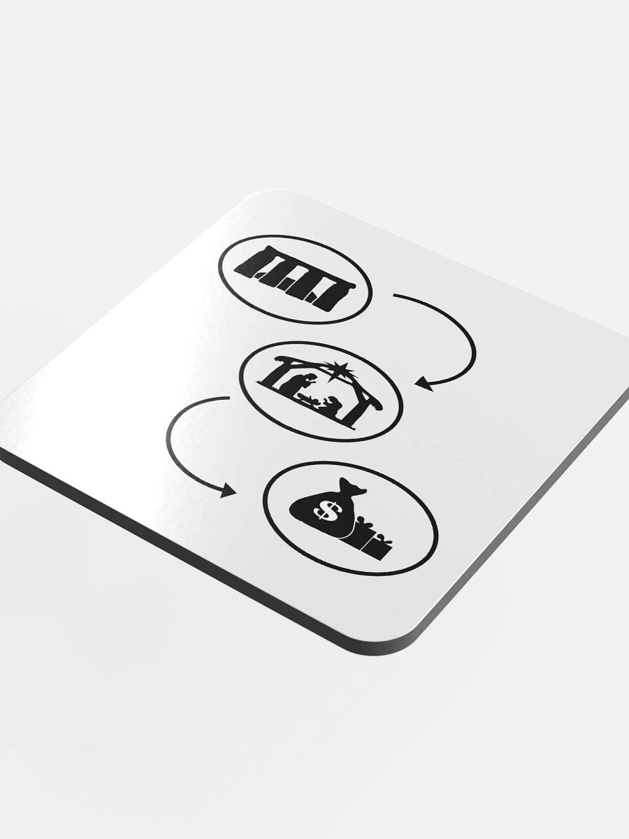 The Evolution of Christmas - Glossed Cork Coaster product image (4)