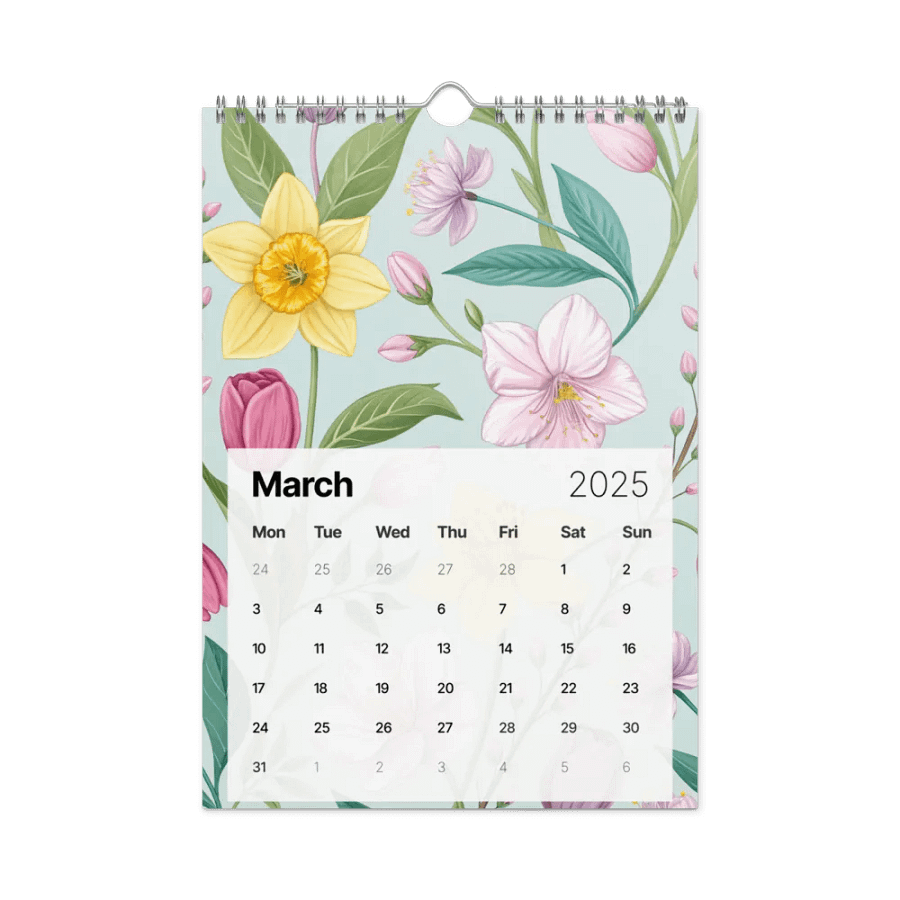 SEAMLESS FLORAL PATTERN WALL CALENDAR 2025 product image (9)