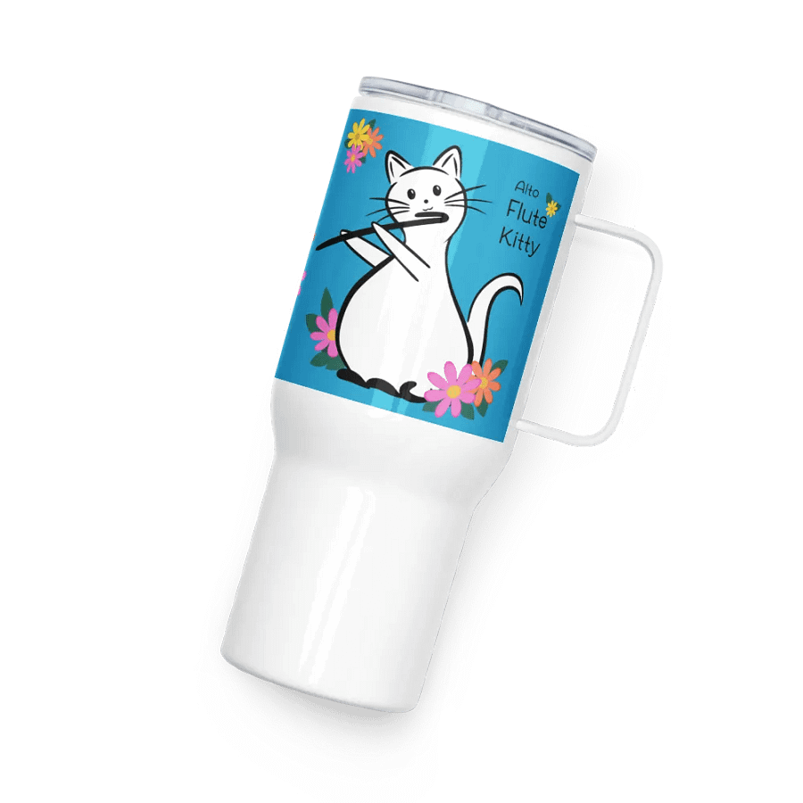 Flute Kitty Travel Mug w handle - Alto Flute product image (4)