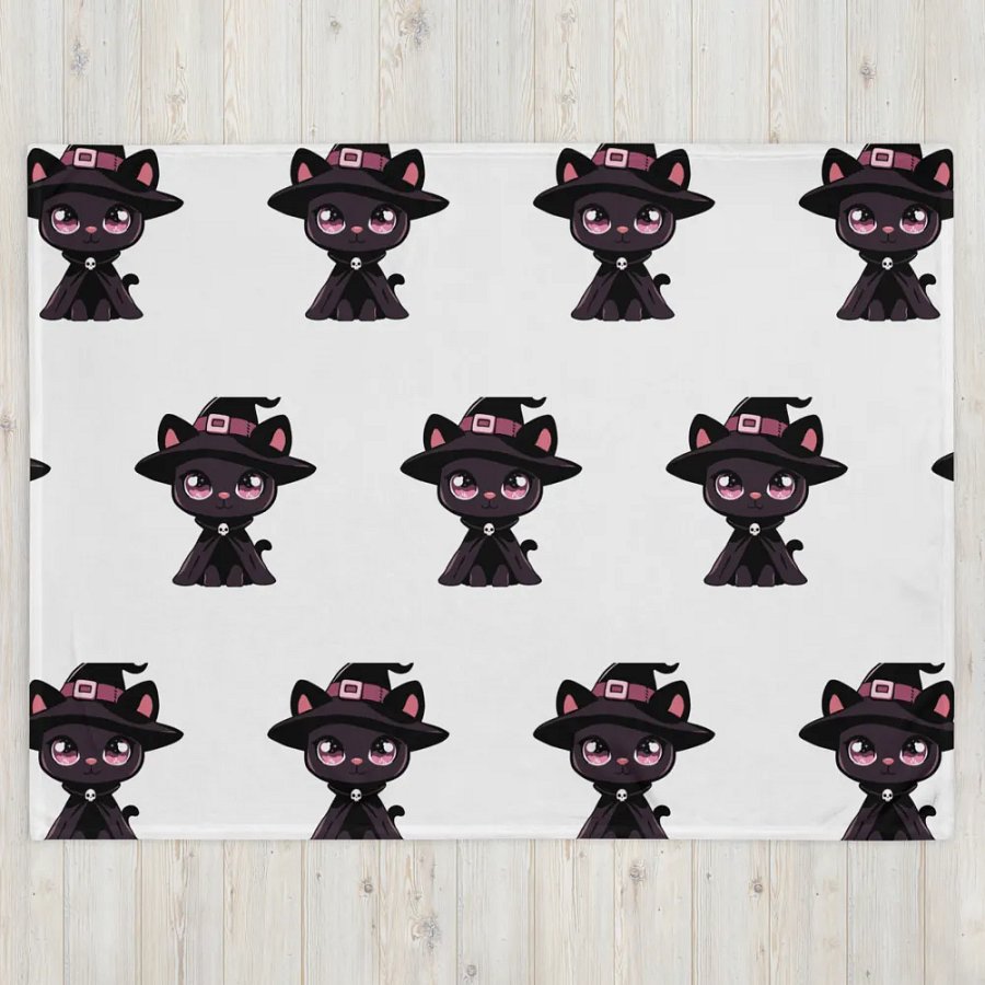 Witchy Cat Throw Blanket product image (4)