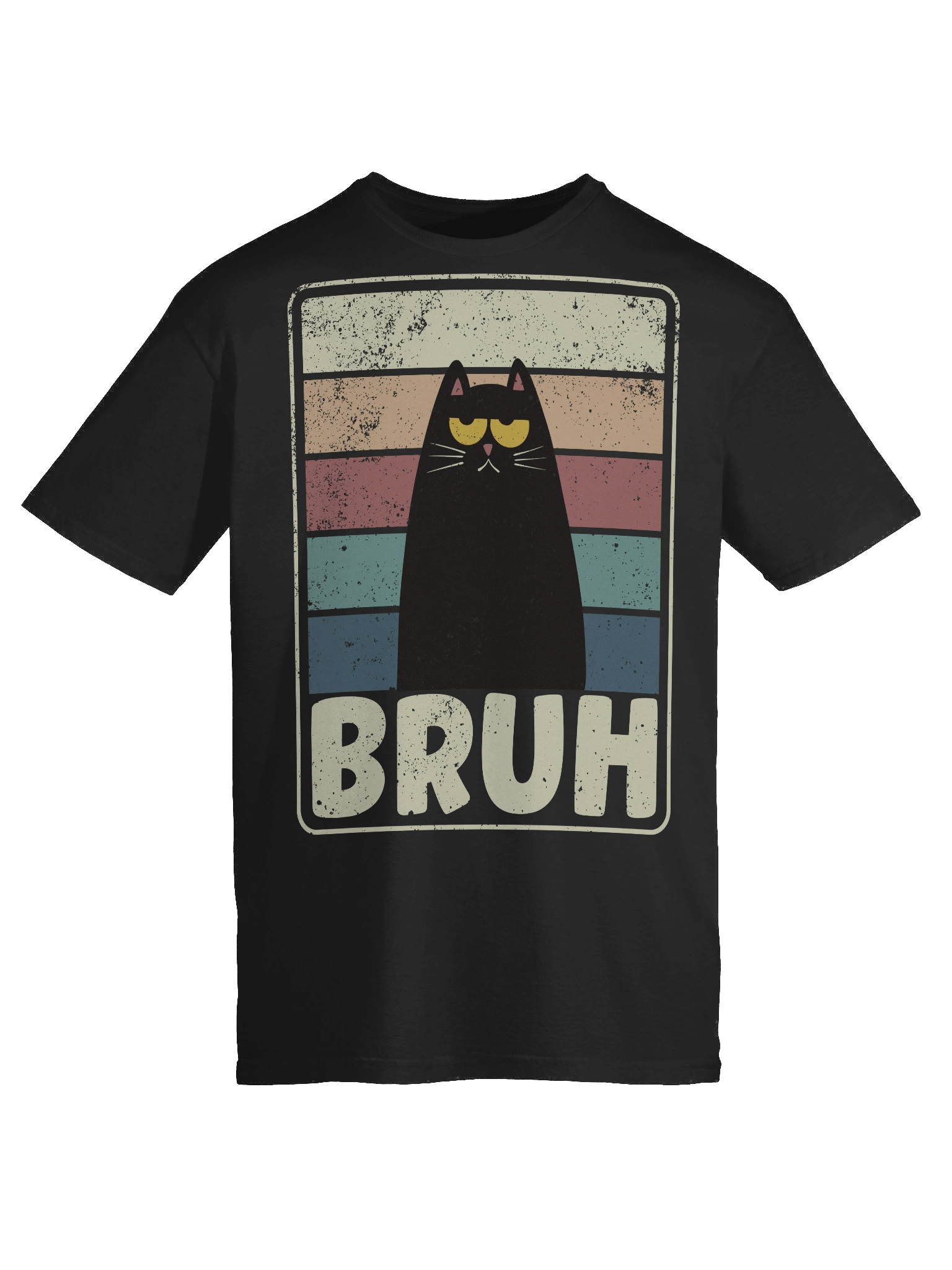 BRUH Cat Cartoon Retro T-Shirt product image (52)
