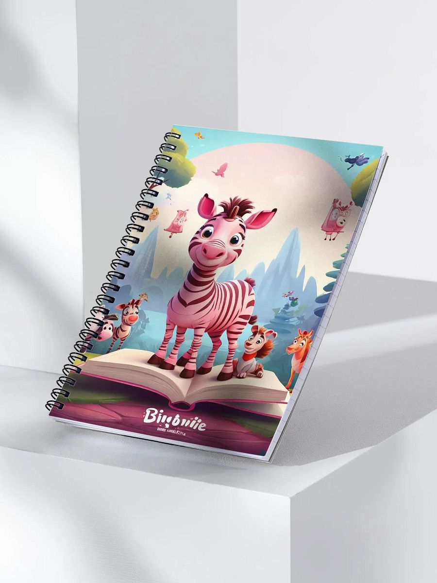 pink zebra with flower and book product image (3)