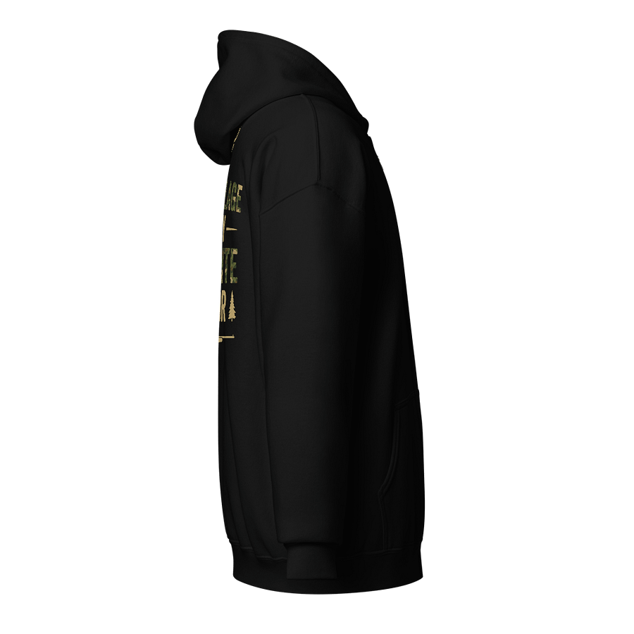 Camo Is My Favorite Color Zip Hoodie – Funny Hunter Gift with Rifle and Buck Art product image (9)