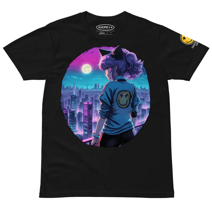 Anime Catgirl Rooftop (AS Colour Unisex Premium T-Shirt) product image (6)