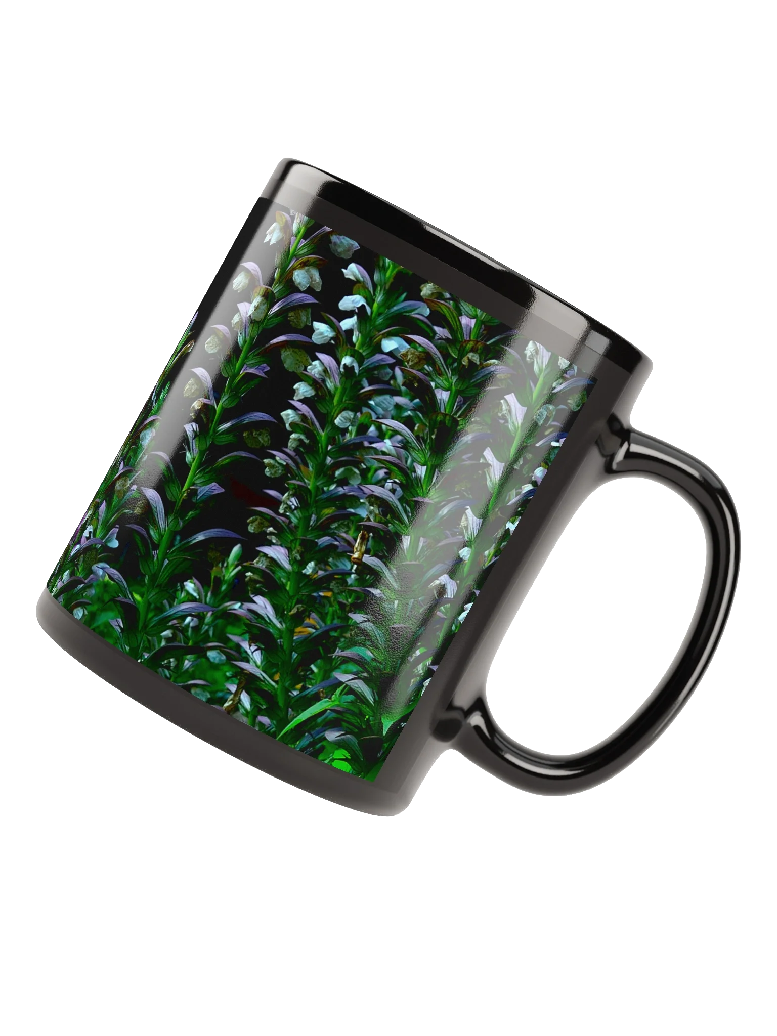 Keramiktasse schwarz - Blumenkontrast product image (4)